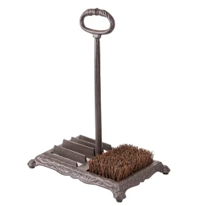 Sungmor Shoe Brush Scraper with Handle Cast Iron Outdoor Garden Boot Mud Cleaner